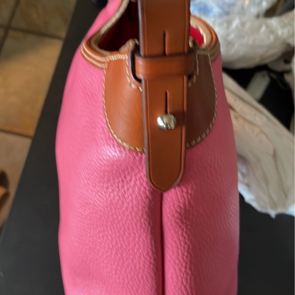 NWOT DONNEY AND BOURKE LEATHER PEBBLE PINK HOBO BAG - Picture 8 of 12